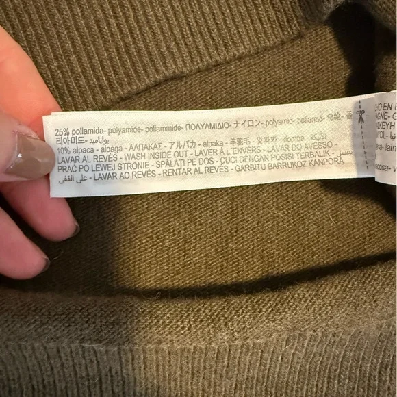 Mossimo Dutti Italian Yarn Wool Alpaca Blend V Neck Sweater Womens Medium